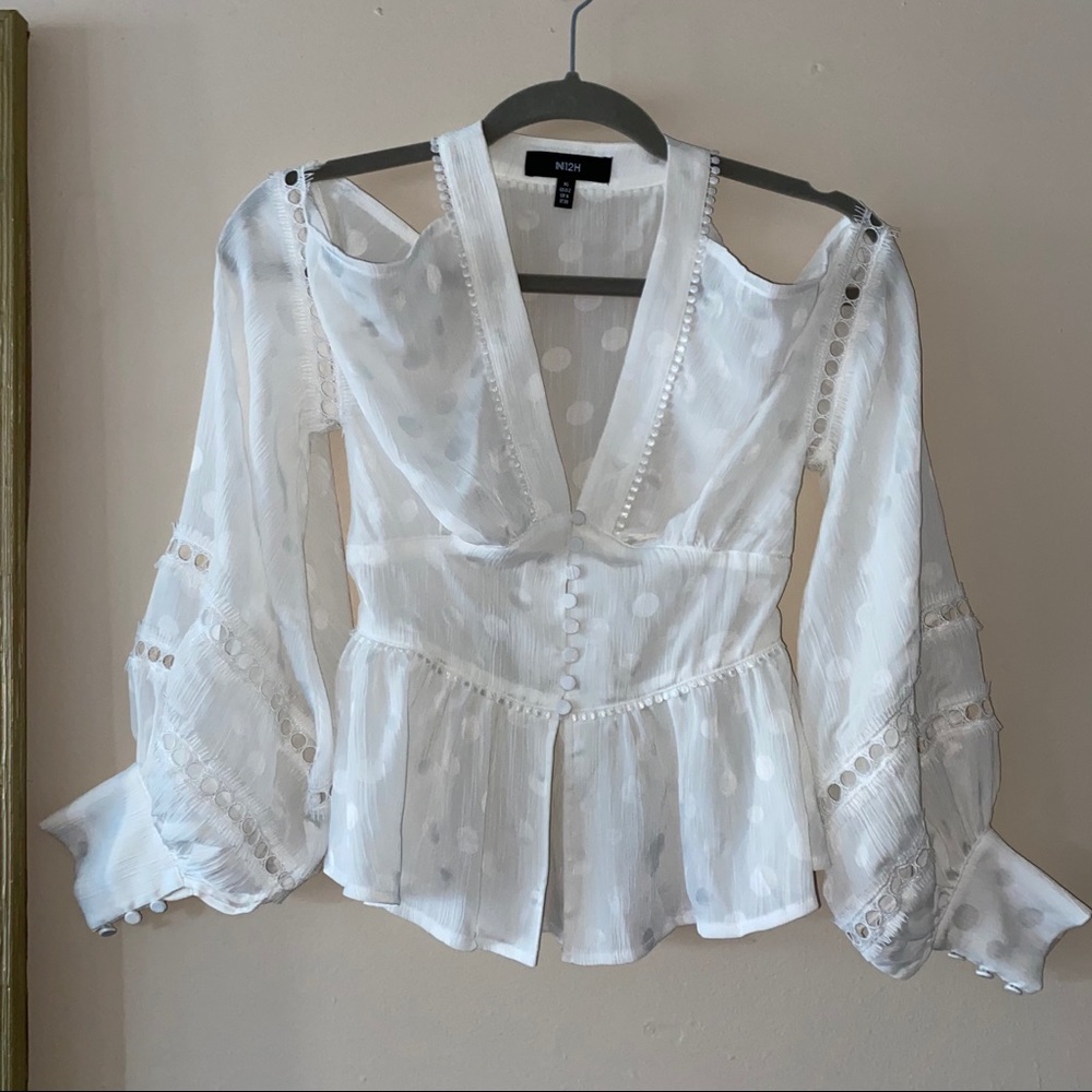 N12H Claudia white polkadot top - Picture 4 of 6